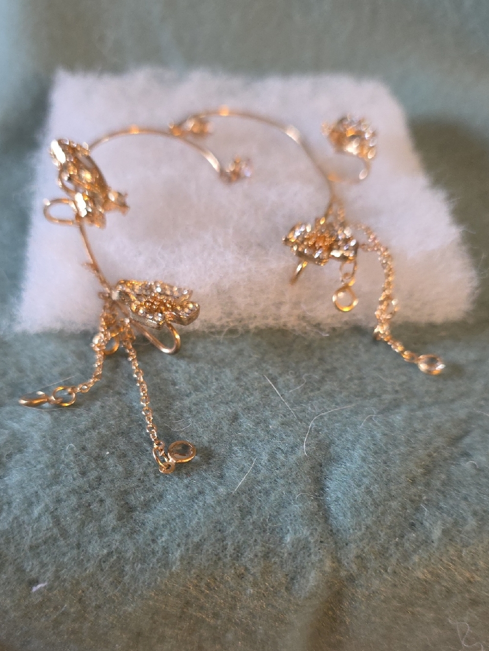 Delicate Gold Flower Drop Earrings for Women